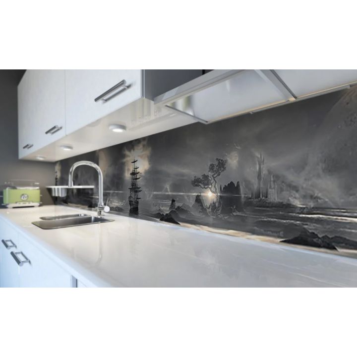 Наклейка вінілова кухонний фартух 65х250 см Буря в Морі