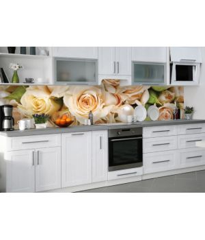 Наклейка вінілова кухонний фартух 65х250 см Троянда