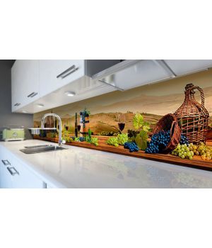 Наклейка виниловая кухонный фартук 60х250 см Виноградная долина