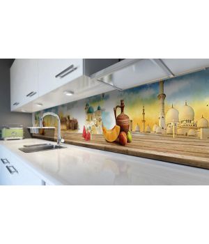 Наклейка виниловая кухонный фартук 60х250 см Восточный Колорит