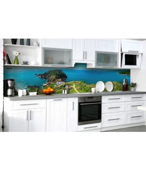 Наклейка вінілова кухонний фартух 65х250 см Зелене Узбережжя