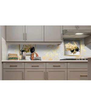  Наклейка вінілова кухонний фартух 65х250 см Золотий Орнамент