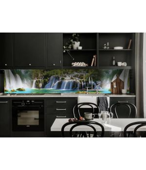 Наклейка кухонный фартук 65х250 см Водопад тропический разные цвета