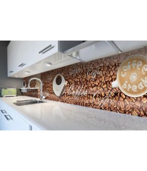 Наклейка виниловая кухонный фартук 60х250 см Кофе Coffee