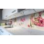 Наклейка вінілова кухонний фартух 60х250 см Рожеві квіти Париж