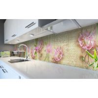 Наклейка вінілова кухонний фартух 60х250 см Вінтажні орхідеї
