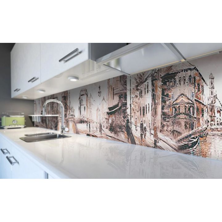 Наклейка виниловая кухонный фартук 65х250 см Венеция Картина