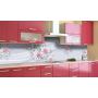 Наклейка вінілова кухонний фартух 65х250 см Рожеві георгіни