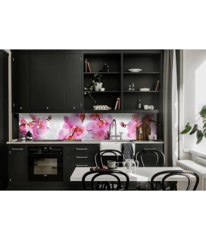 Наклейка Кухонный фартук 65х250 см Орхидея «Сакраменто» розовый