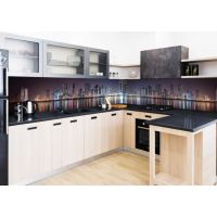 Кухонный фартук 65х250 см Отражение фиолетовый
