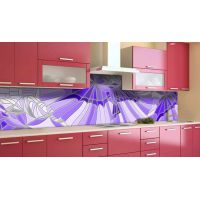 Наклейка вінілова кухонний фартух 60х250 см Фіолетовий вітраж
