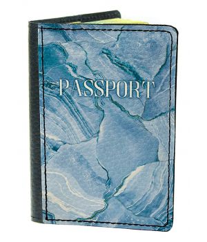 Обложка для паспорта DevayS Maker DM 03 Мрамор голубой синяя (01-0103-435)