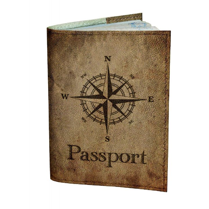Обкладинка для паспорта DevayS Maker DM 0202 Роза вітрів коричнева (01-0202-449)