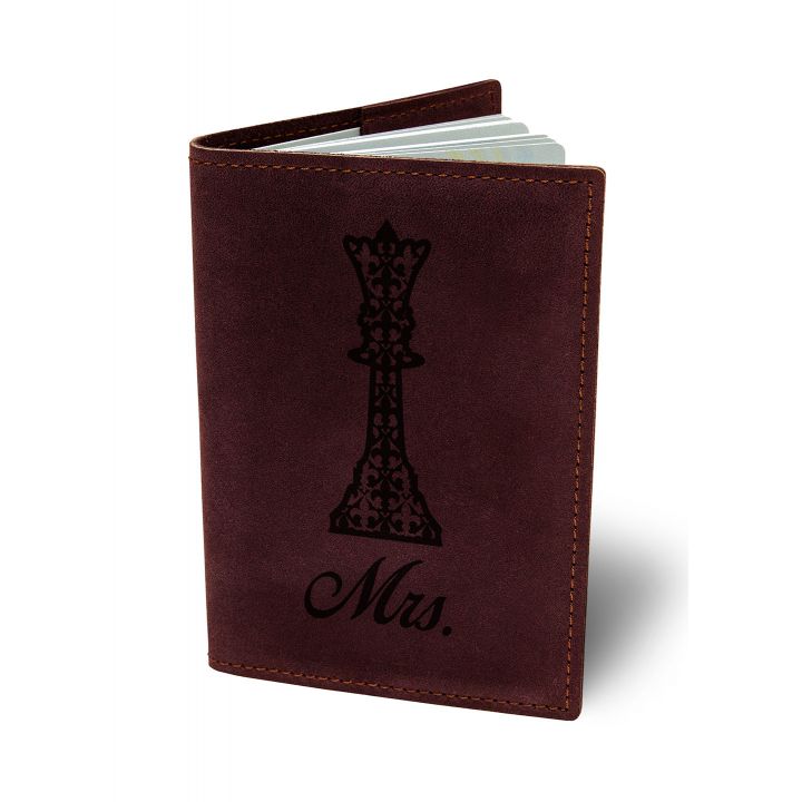 Обложка для паспорта BermuD Миссис М01 бордовая (B 01-18Br-01-16)