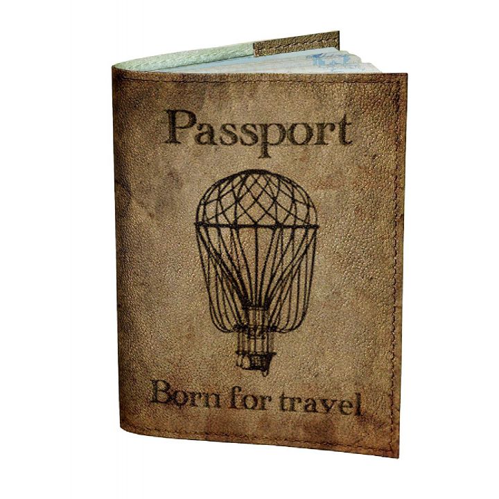 Обкладинка для паспорта DevayS Maker DM 0202 Повітряна куля коричнева (01-0202-444)