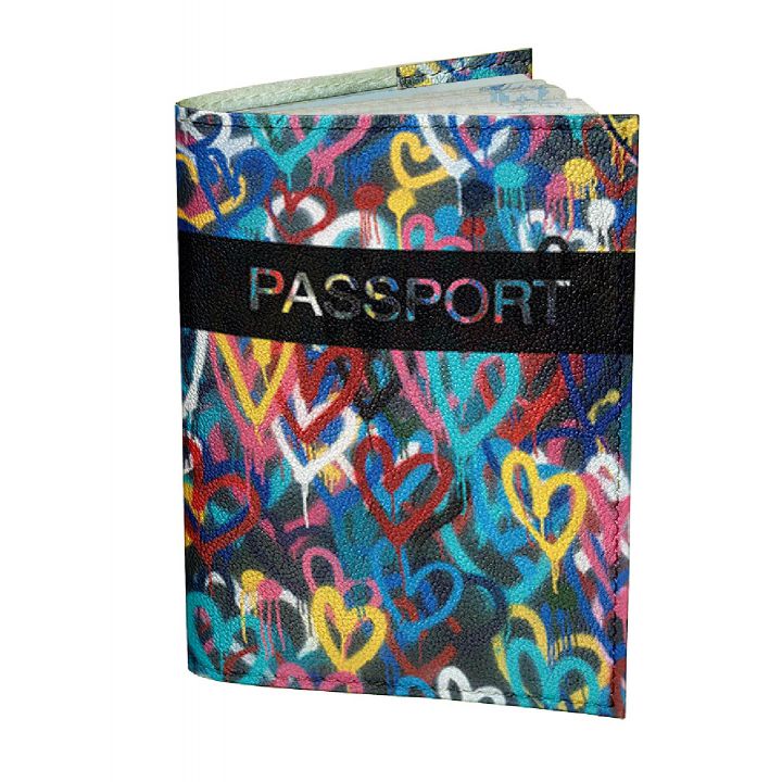 Обкладинка для паспорта DevayS Maker DM 0202 Різнокольорові Серця різнобарвна (01-0202-465)