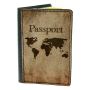 Обложка для паспорта DevayS Maker DM 03 Карта мира коричневая (01-0103-448)