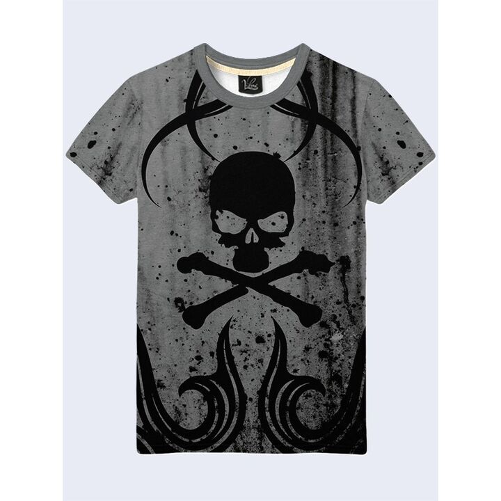 Молодіжна чоловіча 3D Футболка Skull and bones