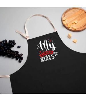 Фартух My kitchen. My rules, Чорний, англійська