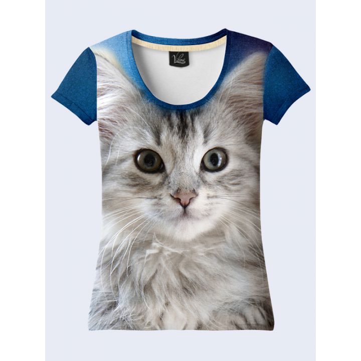 Молодежная 3D Футболка Кошка