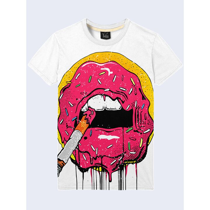 Молодіжна чоловіча 3D Футболка Lips smoke