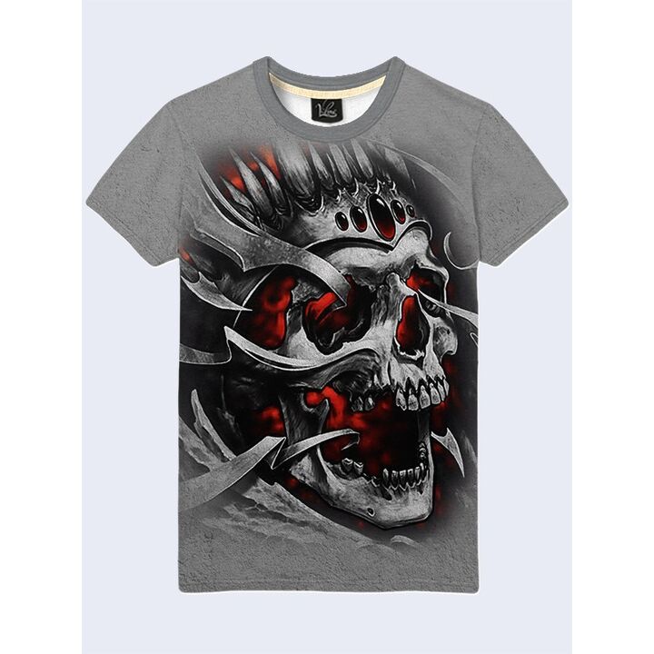 Молодіжна чоловіча 3D Футболка Skull in a crown