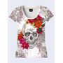 Молодіжна 3D Футболка Skull flowers