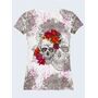 Молодіжна 3D Футболка Skull flowers