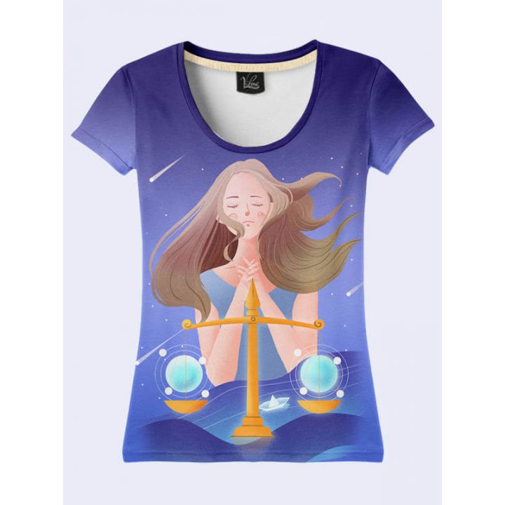 Молодежная 3D Футболка Libra зодиак