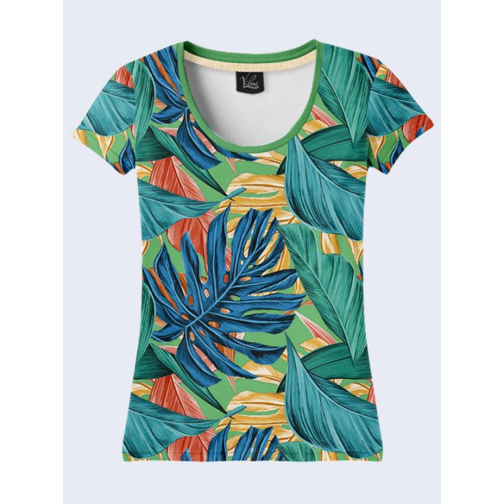 Молодежная 3D Футболка Экзотические листья