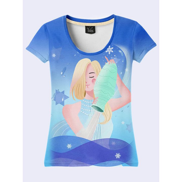 Молодіжна 3D Футболка Aquarius зодіак