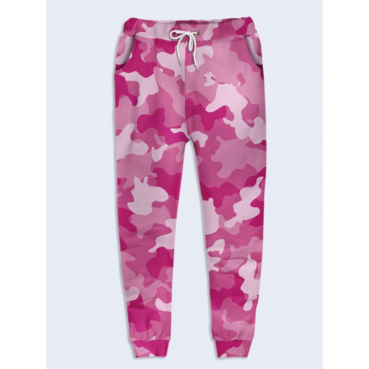 Модные женские брюки Розовый камуфляж