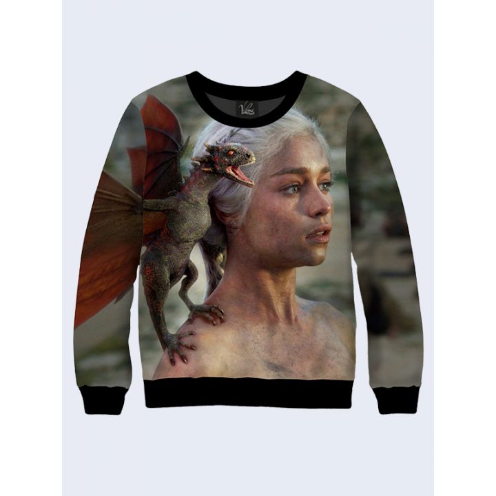 3D Мужской свитшот Daenerys with dragon