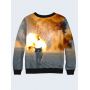 3D Мужской свитшот Cat and explosion
