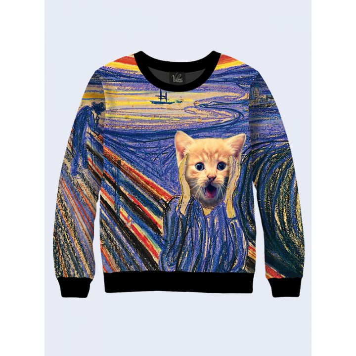 3D Мужской свитшот Cat Skrik