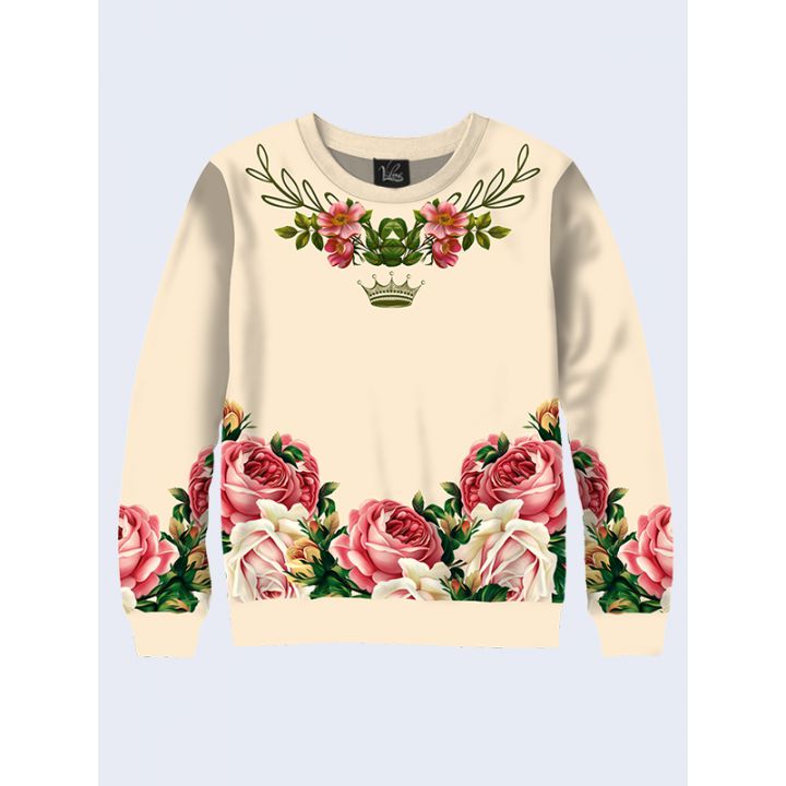 Свитшот Peonies and crown