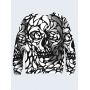 3D Мужской свитшот Black and white skull
