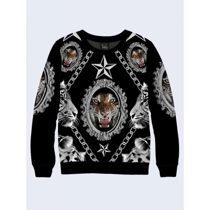 Женский Свитшот Тигры и звёзды