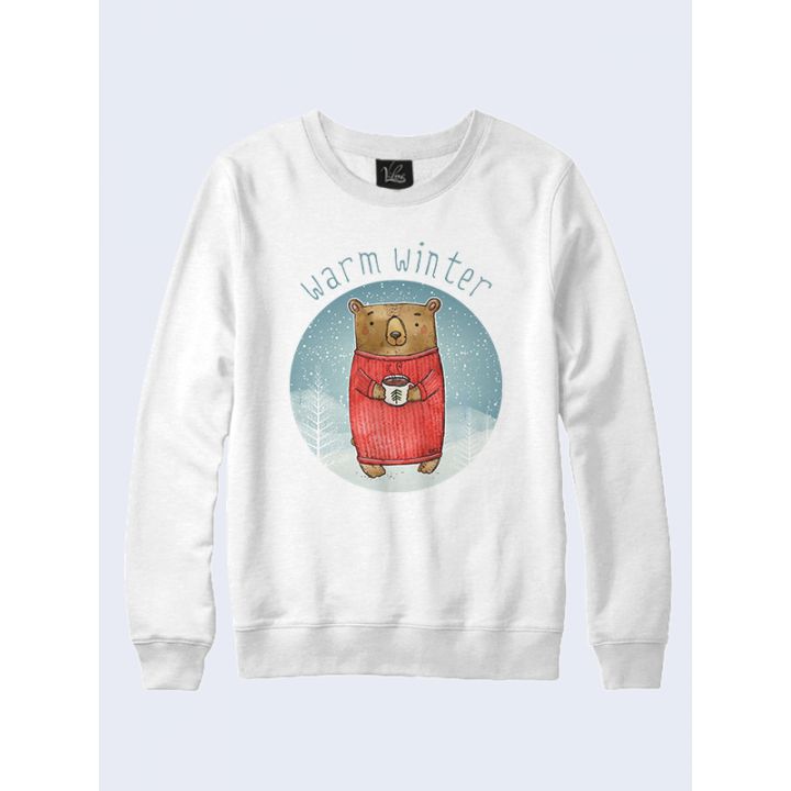 Женский Свитшот Тёплая зима медведь