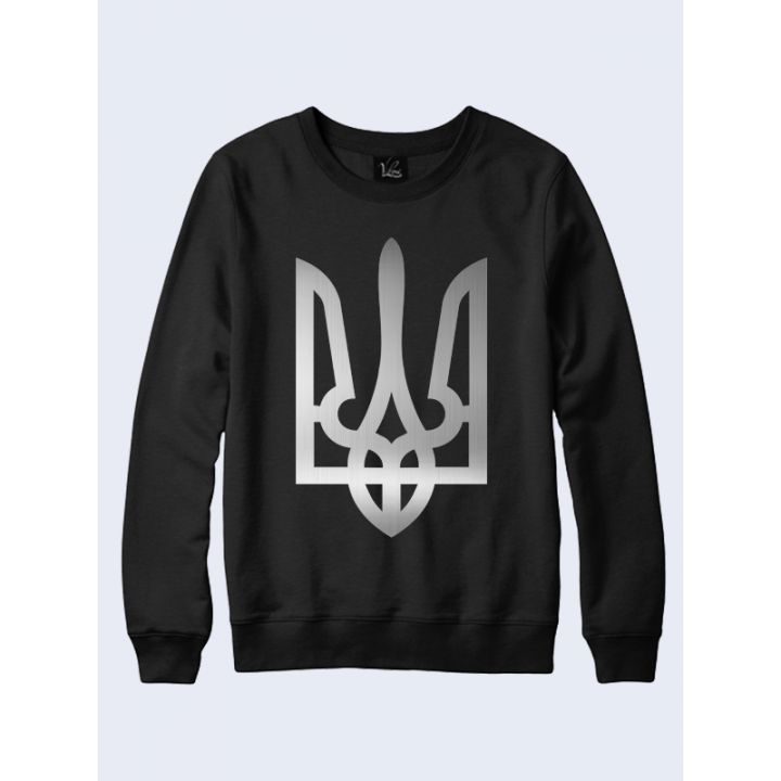 Женский свитшот Трезубец серебристый