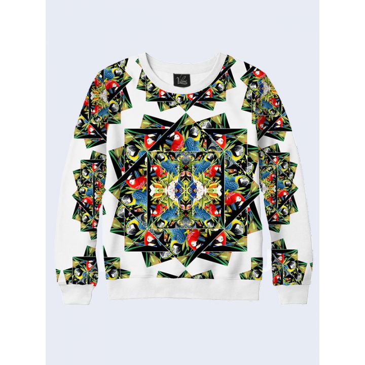 Женский свитшот Орнамент из попугаев