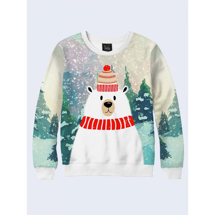 Мужской свитшот Полярный медведь в шапке