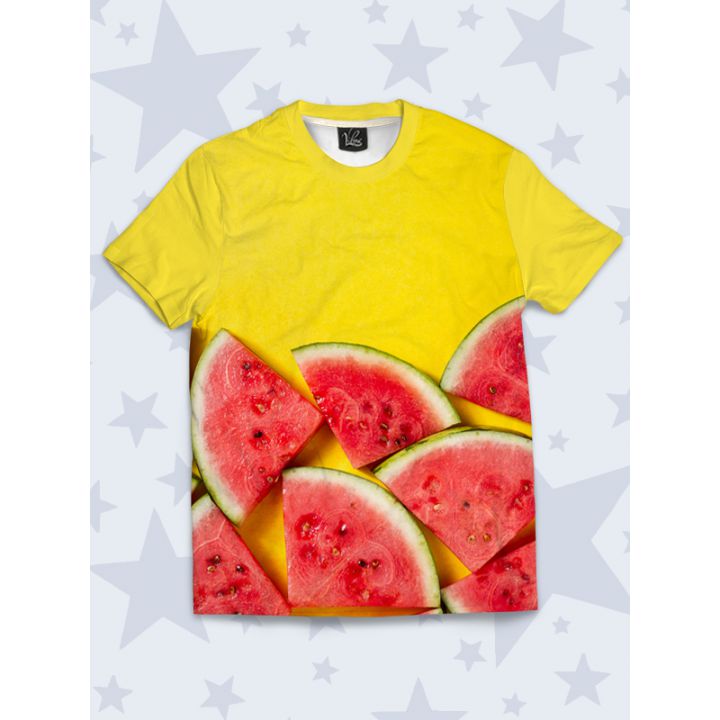 Детская футболка Красные арбузы на жёлтом