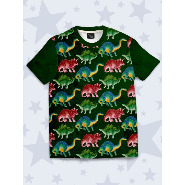 Детская футболка Цветные динозавры, 67355