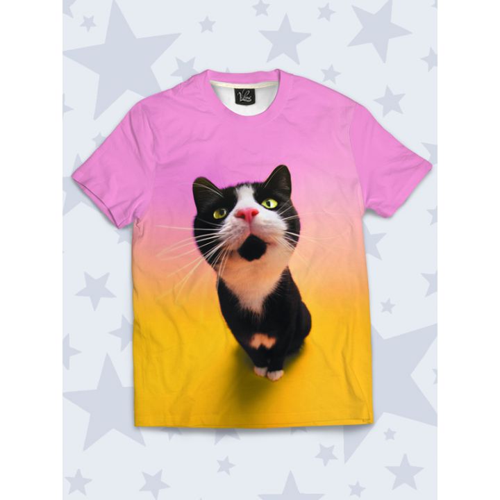 Детская футболка Black and white cat