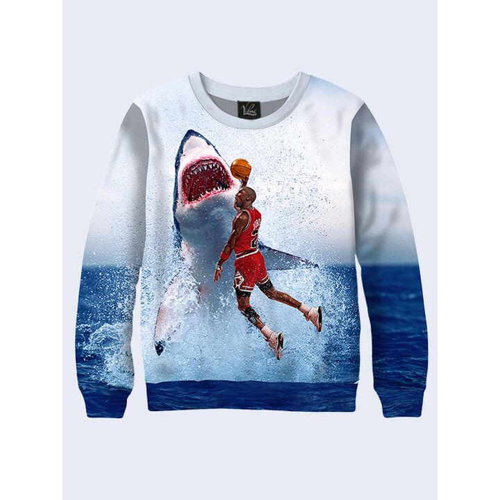 Мужской Свитшот Michael Jordan and shark