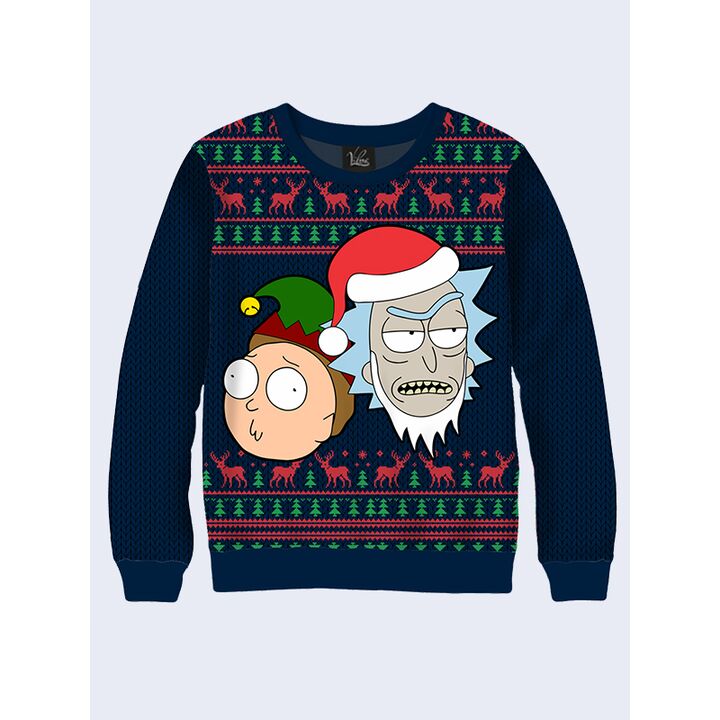 Новогодний свитшот мужской Rick and Morty Christmas
