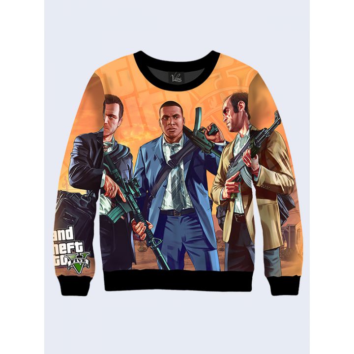 Чоловічий Світшот Гра ГТА 5 персонажі