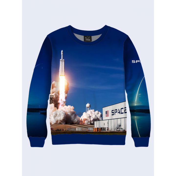 Мужской Свитшот SpaceX rocket launch