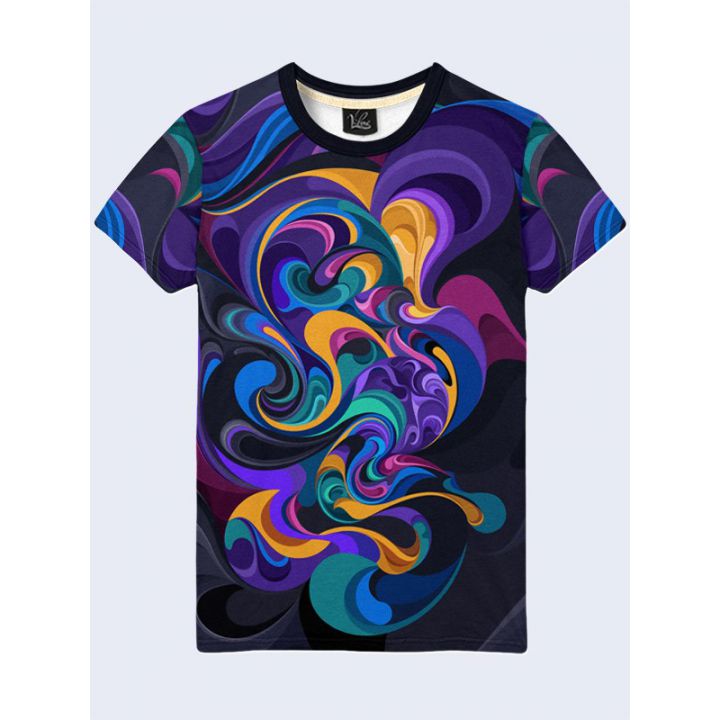 Прикольная футболка с рисунком Цветной дизайн